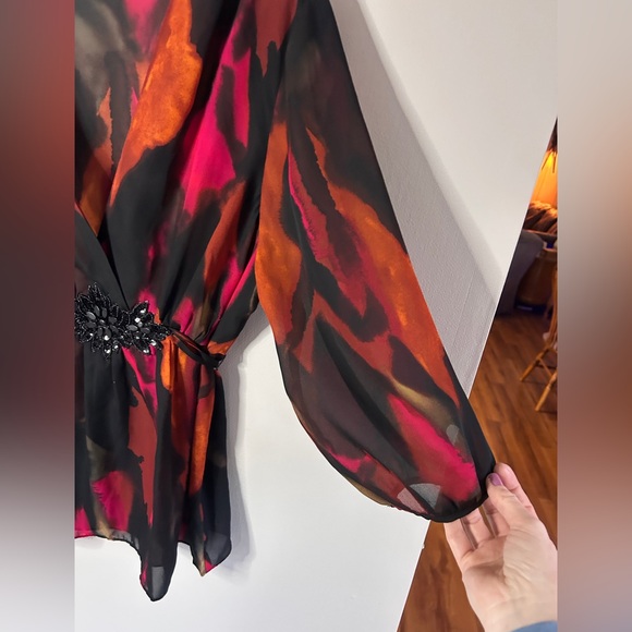 Y2K TAPE MEASURE Sheer Abstract Beaded Top Indie Sleeze Whimsigoth Glam Size XL - Picture 9 of 12